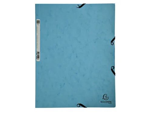 Elastomap Exacompta Aquarel A4 3 kleppen 400gr glanskarton blauw