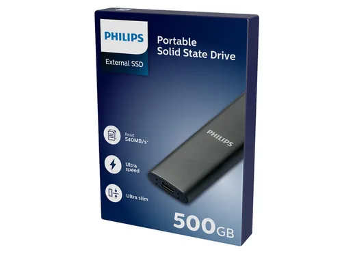 Philips External SSD 500 GB Ultra Speed Space Grey