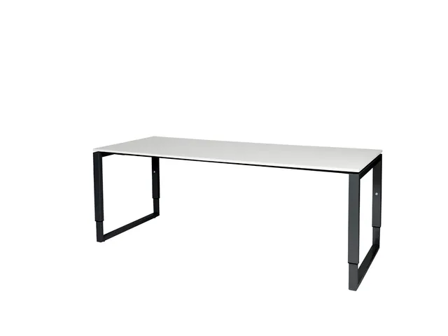 Domino Plus Bureau Hoogte Verstelbaar 2000x800mm Wit 25mm Zwart