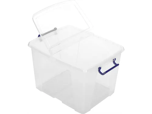 Opbergbox 40 Liter Plastic Transparant Met Gedeelde Deksel