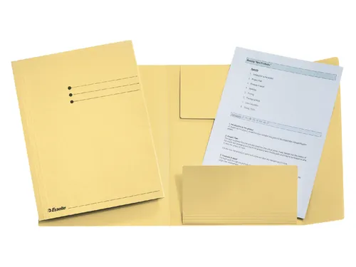 Dossiermap Esselte folio 3 kleppen manilla 275gr geel