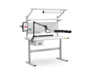 ESD-montagetafel,HxBxD 630-1270x1500x800mm,blad gelamineerd grijs - 3