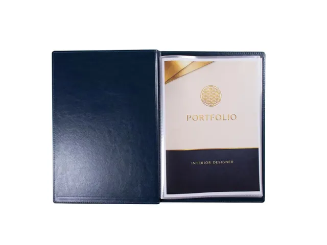 Album de présentation Multo Hannibal A4 20 pochettes similicuir bleu