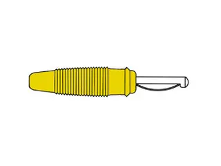 Banaanstekker 4mm Met Dwarsgat En Soldeeraansluiting / Geel (VQ 30) - 1