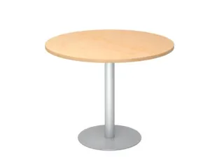 vergadertafel,HxØ 745x1000mm,rond,schotelvoet zilverkleurig,ronde bui - 1