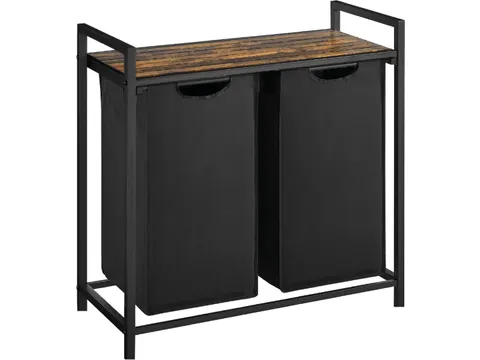 BRASQ Wasmand 2 vakken Zwart LB200