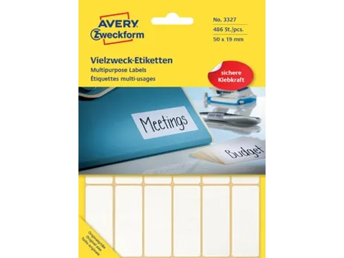 Avery Zweckform Universele Etiketten 50x19mm Wit 486 Stuks
