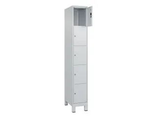 lockerkast,HxBxD 1950x300x500mm,1x5vakken,vak B 300mm,cil.-slot,voeten - 1