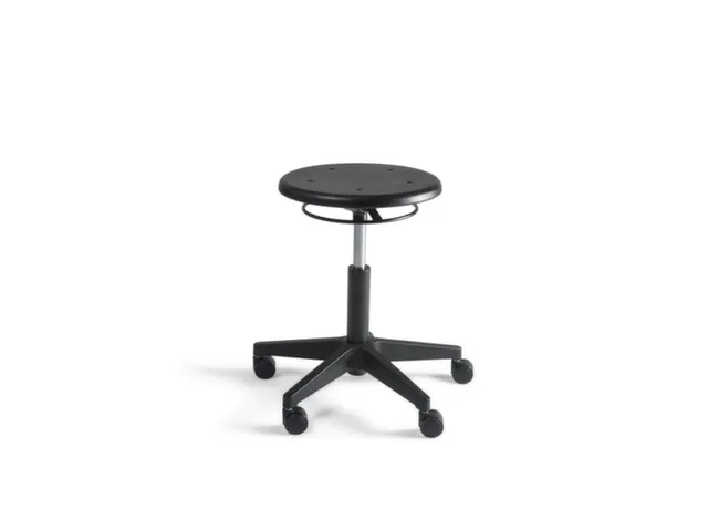 draaibare kruk,zitting HxØ 410-570x340mm,PU-ronde zitting zwart