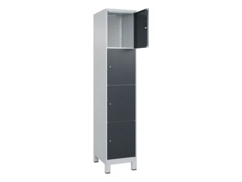 lockerkast,HxBxD 1950x400x500mm,1x4vakken,vak B 400mm,cil.-slot,voeten