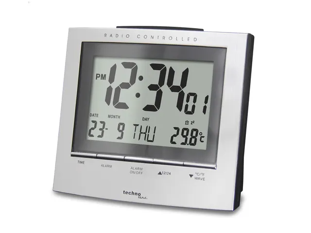 Wekker Technoline WT 280 120x105x50mm zilver/zwart