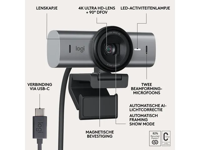 Logitech MX Brio 705 for Business webcam 8.5 Megapixel