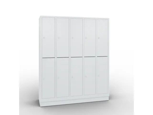 lockerkast draaigrendel 1800x1480x500 5x2vakken RAL7035 front RAL7035