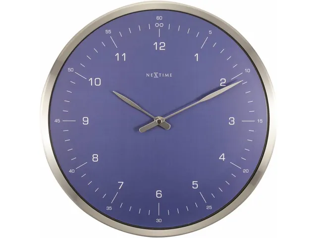 Wandklok NeXtime 60 minutes Ø33cm metaal blauw streep/cijfers