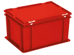 Euronorm Stapelkrat Hxlxb 230X400X300Mm 21L Met Deksel Rood