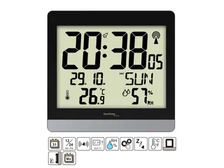 Digitale wandklok Technoline WS 8014 200x189x29mm zwart/zilver - 1