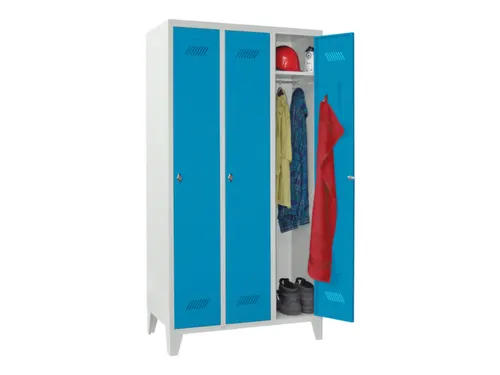 locker,HxBxD 1850x900x500mm,3vak,vak B 300mm,RAL7035,front RAL5012