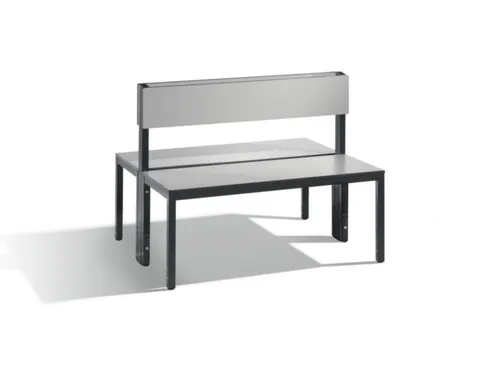 omkleedbank,HxLxD 796x1000x760mm,HPL zilvergrijs,frame staal RAL7021