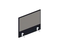 baliepaneel,v. bureau,aanbouw links,B 600mm,CC-zwart,BN8078-grijs