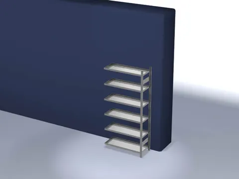 Inhaakstelling Aanbouwveld 2000x1000x400mm Vaklast 200kg 5legborden