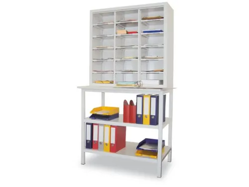 Postsorteerkast Zonder Deuren 1950x1000x400mm 3x6 Vakken Lichtgrijs