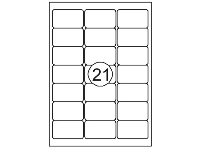 Etiket Rillstab 63.5x38.1mm Wit 2100 Stuks