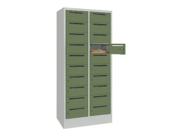 Postsorteerkast 1850x830x500mm 2x10 Vakken Ral7035 Front Ral6011