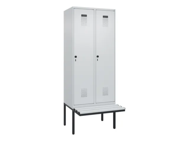 locker met bank,voor scheiding van kleding,HxBxD 2120x800x815mm,2vak