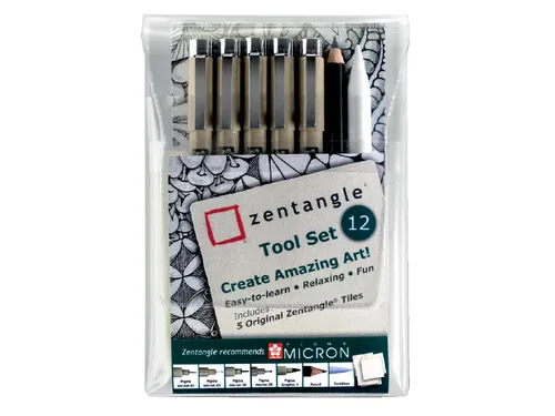 Fineliner Bruynzeel Zentangle Pigma Micron Assorti Zwart 12 Stuks