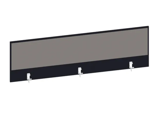 baliepaneel,v. bureau,aanbouw achter,B 1600mm,CC-zwart,BN8078-grijs