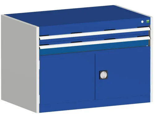 ladekast HxBxD 700x1050x750mm 2laden RAL7035 front RAL5010