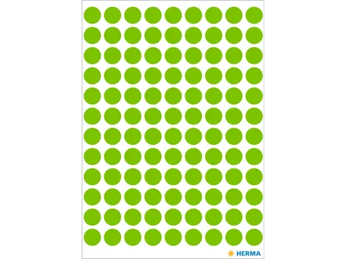 HERMA 1848 Multipurpose etiketten Rond 8mm Fluor Groen 540 stuks