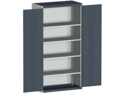 kast met geperforeerde platen,HxBxD 2000x1050x650mm,4xStalen bodem