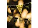 Slinger Folie vlaggen Party Flag Foil 'Happy Birthday' Goud-Zwart 10m