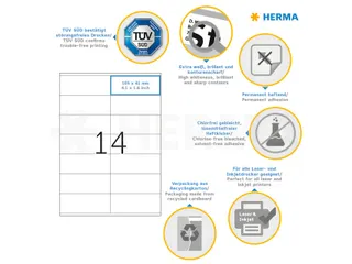 HERMA 4475 Premium etiketten A4 105x41mm Wit 1400 stuks - 3