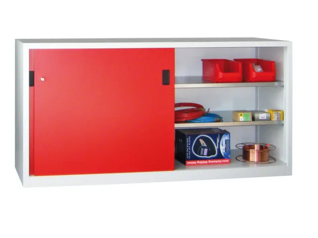 schuifdeurkast,HxBxD 1000x2000x500mm,RAL7035,front RAL3000