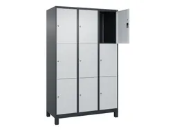 lockerkast,HxBxD 1950x1200x500mm,3x3vakken,vak B 400mm,cil.-slot