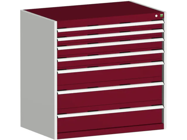 ladekast HxBxD 1000x1050x650mm 7laden RAL7035 front RAL3004