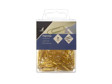 Paperclip Kangaro 26 mm, hoekig, kunststof doosje à 125 stuks, messin