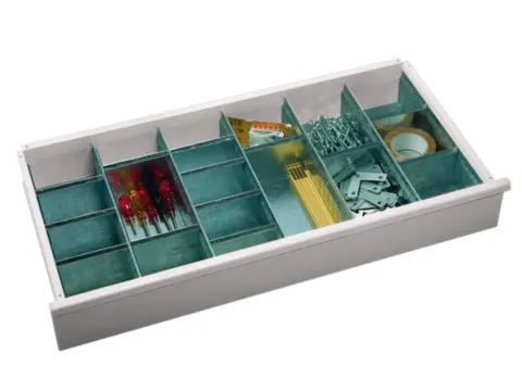 lade-indeling,H 70mm,6bakken,12vakkenwanden,staal verzinkt