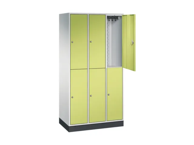 Dubbeldekse garderobekast,RAL 7035/RDS1108060,HxBxD 1950x920x500mm