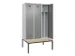 locker met bank,voor scheiding van kleding,HxBxD 2120x1200x815mm,3vak
