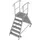 bordestrap,verrijdbaar,bordes H 1,45m,2x6treden m. R13-laag,aluminium