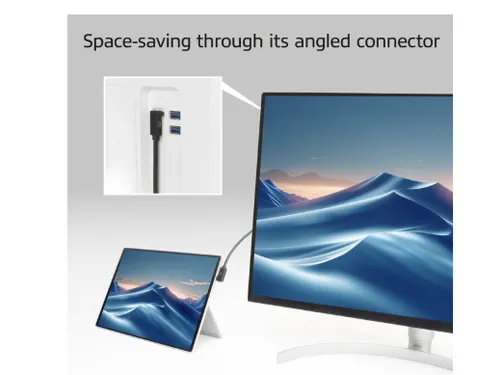 Kabel ACT USB-C hoek links/rechts USB-C hoek boven/beneden 10Gbps 1m