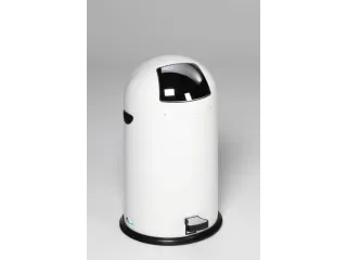 Push & Kick Afvalbak Staalplaat 22 Liter 640x355mm Met Pedaal Wit - 2