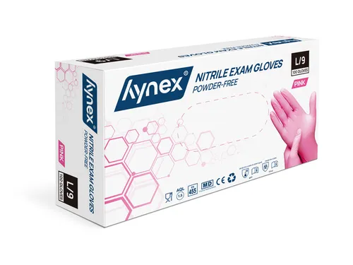 Handschoen Hynex nitril L roze 3.5gr 100 stuks