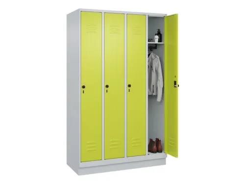 locker,HxBxD 1950x1200x500mm,4vak,vak B 300mm,draaigrendel,sokkel