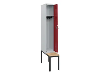 locker met bank,HxBxD 1950x300x815mm,1vak,vak B 300mm,draaigrendel - 1