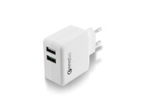 - 2-poorts Usb-lader 110 - 240 Vac - Quick Charge 3.0 Poort