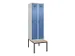 locker met bank,voor scheiding van kleding,HxBxD 2120x600x815mm,2vak